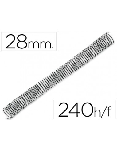 CI | Espiral metalico q-connect 64 5:1 28mm 1,2mm caja de 50 unidades