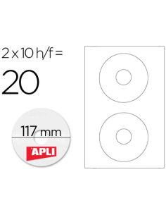 CI | Etiqueta adhesiva apli 10603 tamaño cd-rom 117 mm...