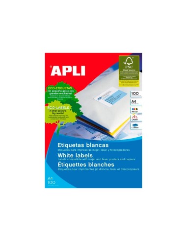 CI | Etiqueta adhesiva apli 1275 tamaño 105x40 mm -fotocopiadora -laser -ink-jet-caja con 1400 etiquetas