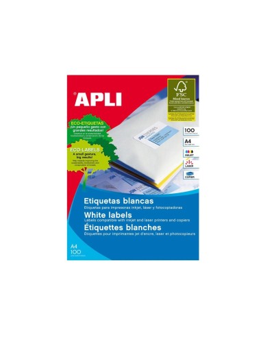 CI | Etiqueta adhesiva apli 1295 tamaño 70x50,8 mm fotocopiadora laser ink-jet caja con 100 hojas din a4