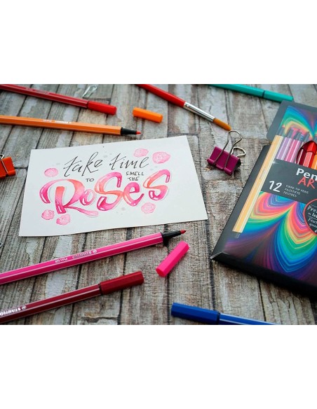 CI | Rotulador stabilo acuarelable pen 68 estuche carton de 18 unidades colores surtidos