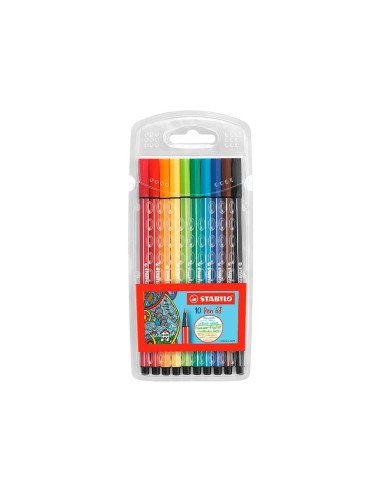 CI | Rotulador stabilo acuarelable pen 68 estuche carton de 10 unidades colores surtidos