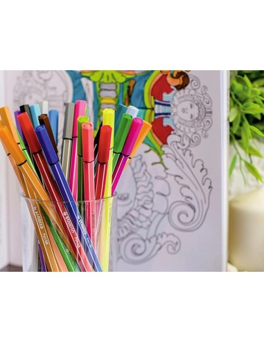 CI | Rotulador stabilo acuarelable pen 68 estuche carton de 10 unidades colores surtidos