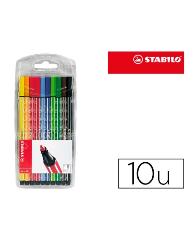 CI | Rotulador stabilo acuarelable pen 68 estuche de 10 colores surtidos