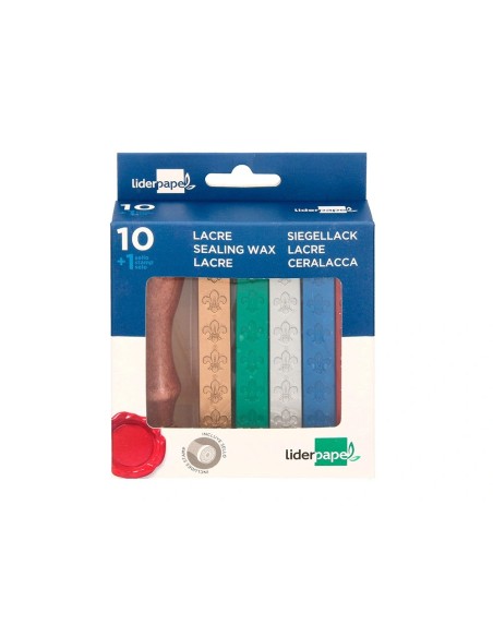 CI | Lacre liderpapel con sello de carta juego de 10 barras colores surtidos