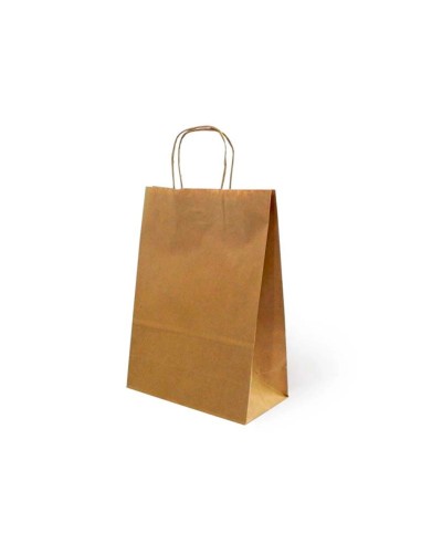 CI | Bolsa Kraft Basika Natural Reciclado 90 Gr Asa Retorcida Tamaño "L" 320X140X400 Mm