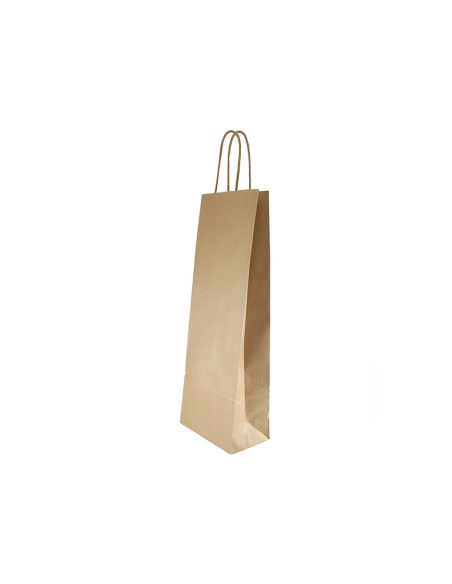 CI | Bolsa Kraft Basika Natural Reciclado 90 Gr Asa Retorcida Tamaño "S" 240X100X320 Mm