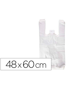CI | Bolsa Camiseta Reciclada 70% Blanca 50 Mc 48X60 Cm...
