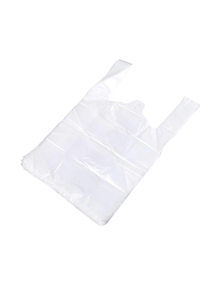 CI | Bolsa Camiseta Reciclada 70% Blanca 50 Mc 48X60 Cm Apta Legislacion De Bolsas 2021