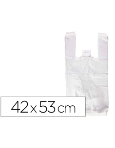 CI | Bolsa Camiseta Reciclada 70% Blanca 50 Mc 42X53 Cm...