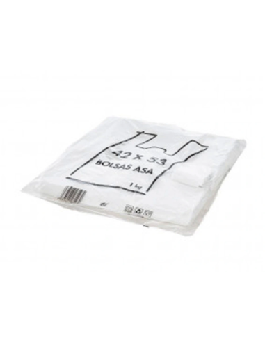 CI | Bolsa Camiseta Reciclada 70% Blanca 50 Mc 42X53 Cm Apta Legislacion De Bolsas 2021