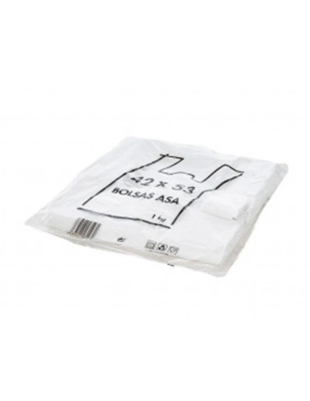 CI | Bolsa Camiseta Reciclada 70% Blanca 50 Mc 42X53 Cm Apta Legislacion De Bolsas 2021