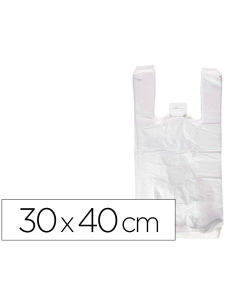 CI | Bolsa Camiseta Reciclada 70% Blanca 50 Mc 30X40 Cm...