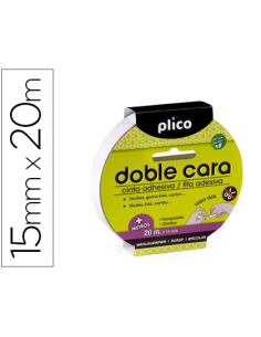 CI | Cinta adhesiva plico doble cara 15mm x 20mt