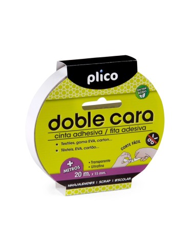 CI | Cinta adhesiva plico doble cara 15mm x 20mt