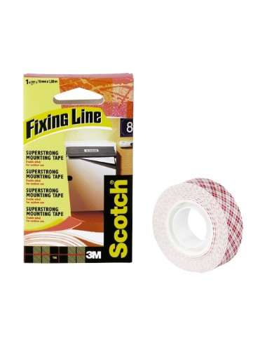 CI | Soporte adhesivo cintas scotch doble cara -superresistente -rollo 19 mm x 1.5 mt
