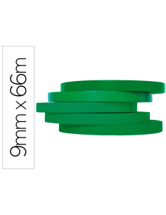 CI | Cinta adhesiva q-connect 66m x 9mm verde para cerrar...