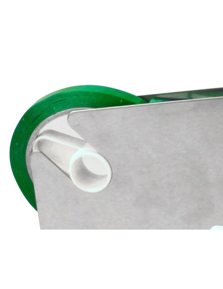CI | Cinta adhesiva q-connect 66m x 9mm verde para cerrar bolsas