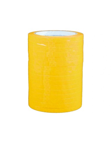 CI | Cinta adhesiva q-connect 66m x 9mm amarilla para cerrar bolsas