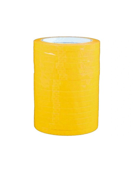 CI | Cinta adhesiva q-connect 66m x 9mm amarilla para cerrar bolsas