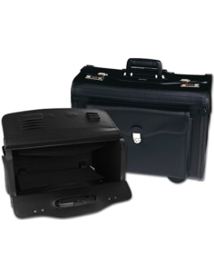 CI | Maletin atache piloto p-732 negro con asa extensible...