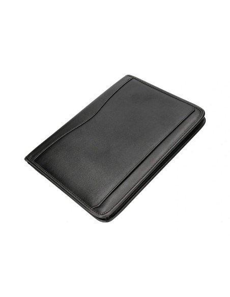 CI | Carpeta portafolios cremallera con bolsa para movil y tarjetero color negro 260x355 mm