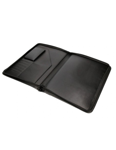 CI | Carpeta portafolios cremallera con bolsa para movil y tarjetero color negro 260x355 mm