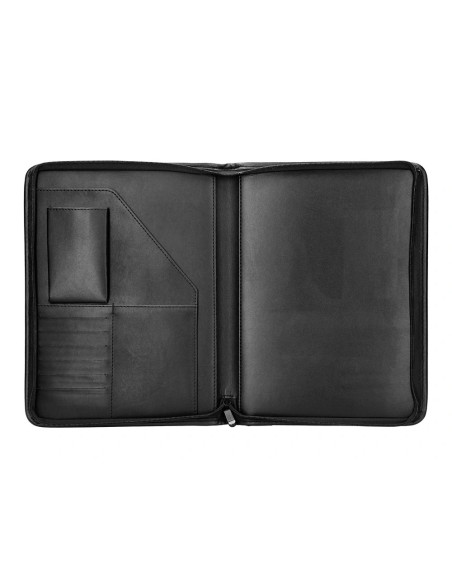 CI | Carpeta portafolios cremallera con bolsa para movil y tarjetero color negro 260x355 mm