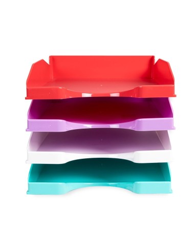 CI | Bandeja Sobremesa Plastico Q-Connect Lavanda Opaco 240X70X340 Mm