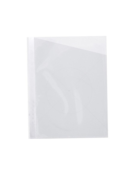CI | Funda protectora q-connect corte oblicuo 290x195 cristal sin taladros pvc 90mc caja de 100 unidades