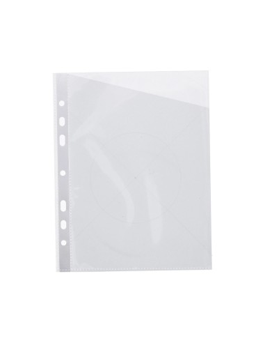 CI | Funda q-connect corte oblicuo 290x195 mm cristal 4 taladros pvc 90 mc caja de 100 unidades