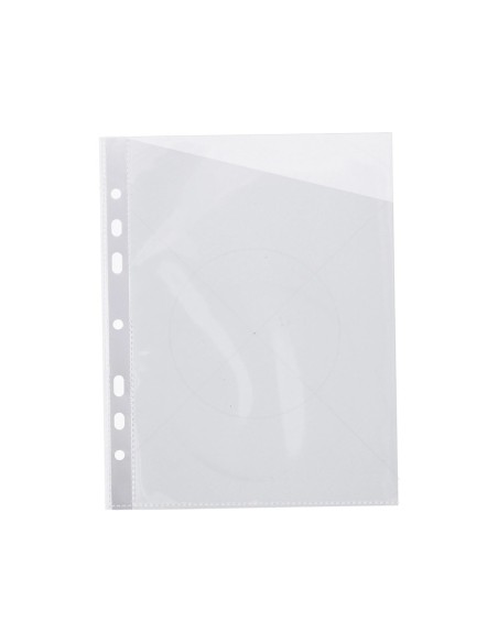CI | Funda q-connect corte oblicuo 290x195 mm cristal 4 taladros pvc 90 mc caja de 100 unidades