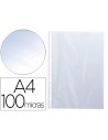 CI | Funda multitaladro q-connect din a4 100 mc cristal bolsa de 100 unidades