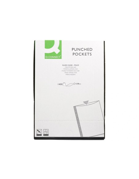 CI | Funda multitaladro q-connect folio 80 mc cristal caja de 1400 unidades