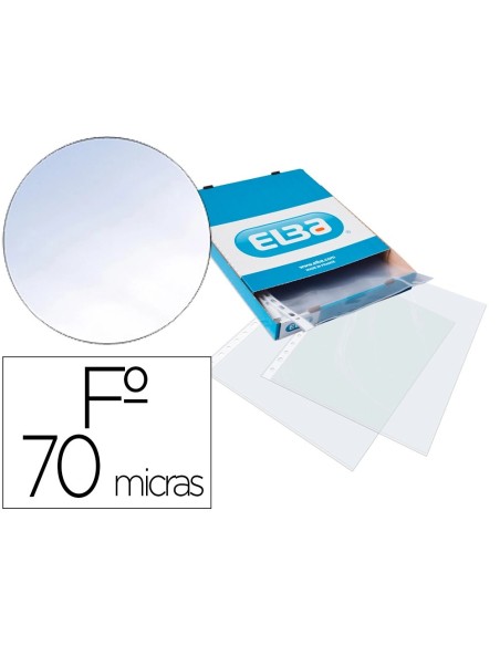 CI | Funda multitaladro elba standard folio 70 micras cristal caja de 100 unidades