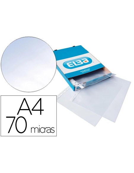 CI | Funda multitaladro elba standard folio 70 micras cristal caja de 100 unidades