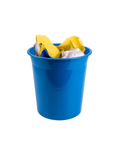 CI | Papelera plastico q-connect azul opaco 13 litros