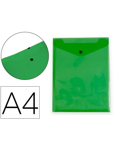 CI | Carpeta Liderpapel Dossier Broche Polipropileno Din A4 Formato Vertical Con Fuelle Verde Translucido