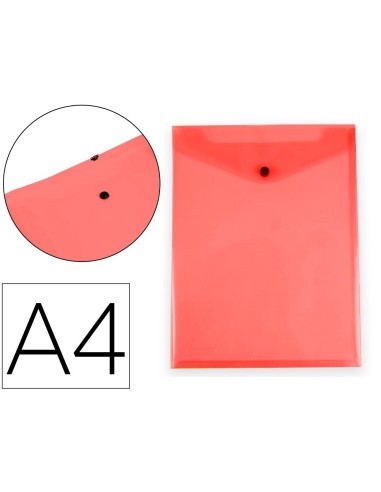 CI | Carpeta Liderpapel Dossier Broche Polipropileno Din A4 Formato Vertical Con Fuelle Rojo Translucido