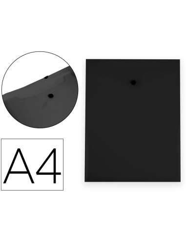 CI | Carpeta Liderpapel Dossier Broche Polipropileno Din A4 Formato Vertical Con Fuelle Negro Opaco