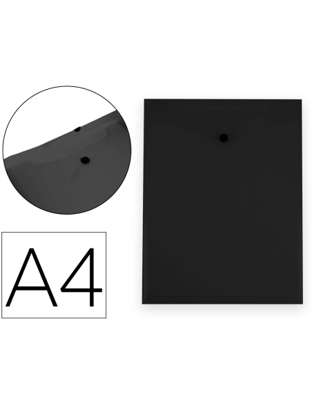 CI | Carpeta Liderpapel Dossier Broche Polipropileno Din A4 Formato Vertical Con Fuelle Negro Opaco