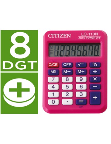CI | Calculadora citizen bolsillo lc-110 8 digitos rosa