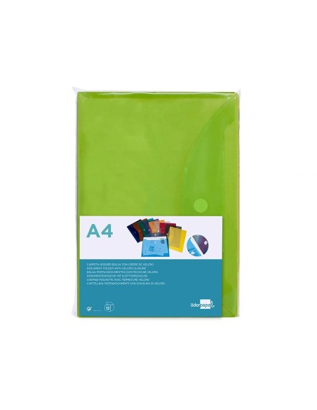 CI | Carpeta liderpapel dossier a4 cierre de velcro verde