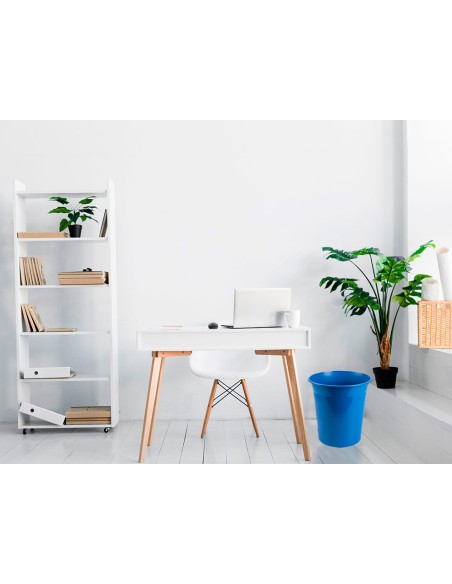 CI | Papelera plastico q-connect azul opaco 13 litros