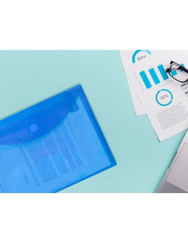 CI | Carpeta liderpapel dossier a4 cierre de velcro azul