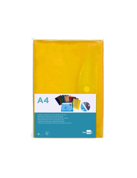CI | Carpeta liderpapel dossier a4 cierre de velcro amarilla
