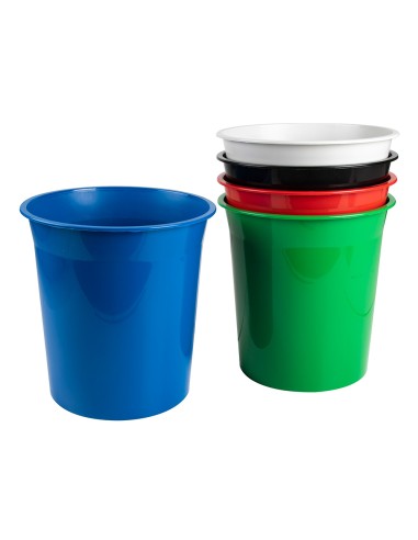 CI | Papelera plastico q-connect azul opaco 13 litros