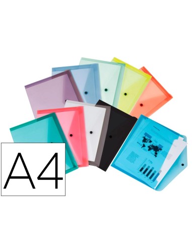 CI | Carpeta liderpapel dossier broche transparente din a4 paquete de 12 unidades colores surtidos