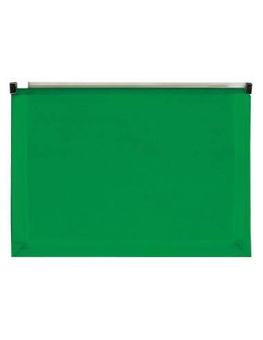 CI | Carpeta Dossier Liderpapel A4 Cierre De Cremallera Verde Translucido