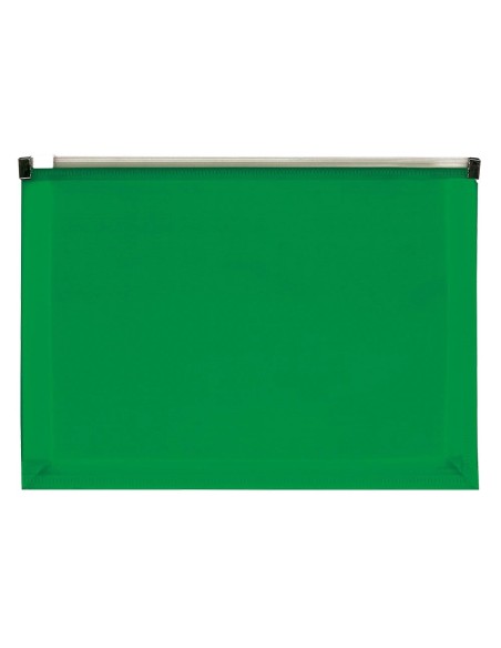 CI | Carpeta Dossier Liderpapel A4 Cierre De Cremallera Verde Translucido